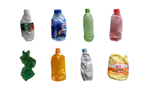Máquina de classificação de garrafas plásticas no processo de reciclagem de plásticos